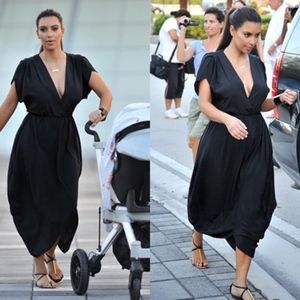 Myne Black Silk Tulip Hem Dress Kim Kardashian